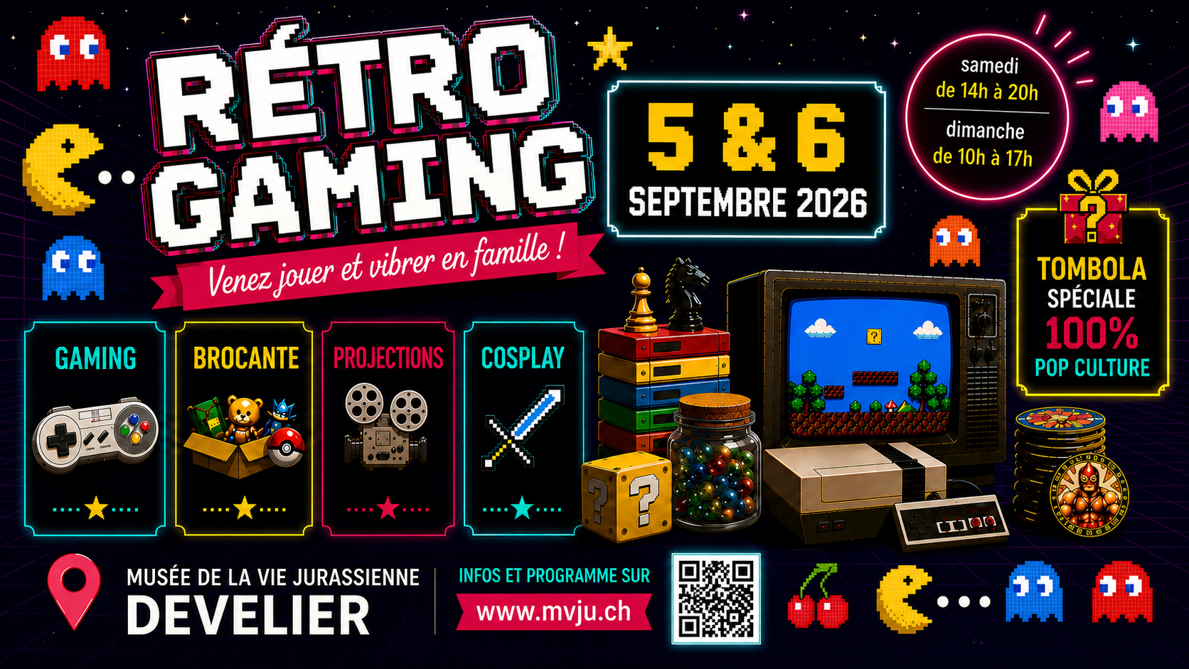 Retro Gaming, les 5 et 6 septembre 2026 au Musée de la Vie Jurassienne à Develier
